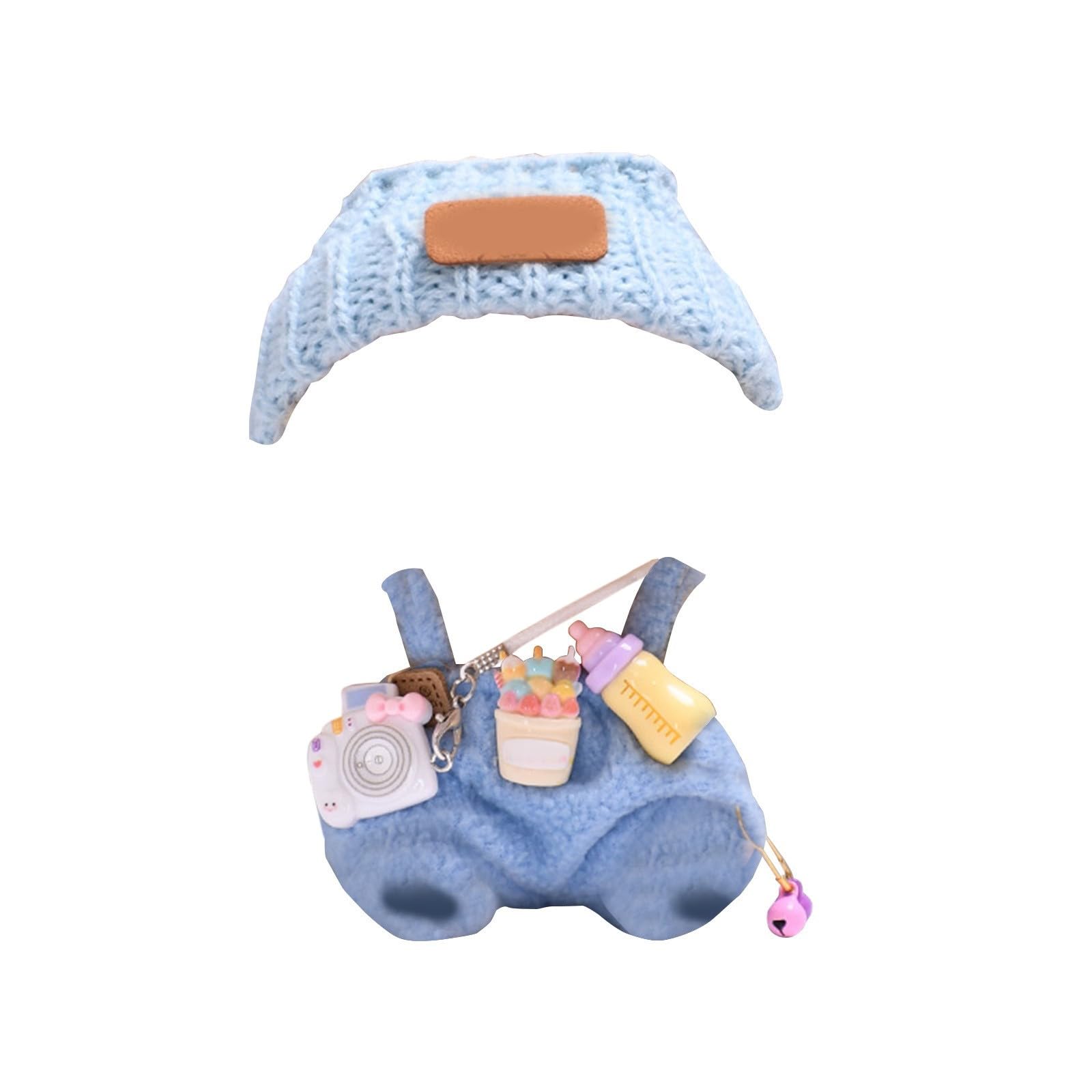 17cm Clothes Set for Dog NO Doll , Hat and Dress Set for dogs Accessories Suit, Cute Outfit for Labubu Dress up Purple