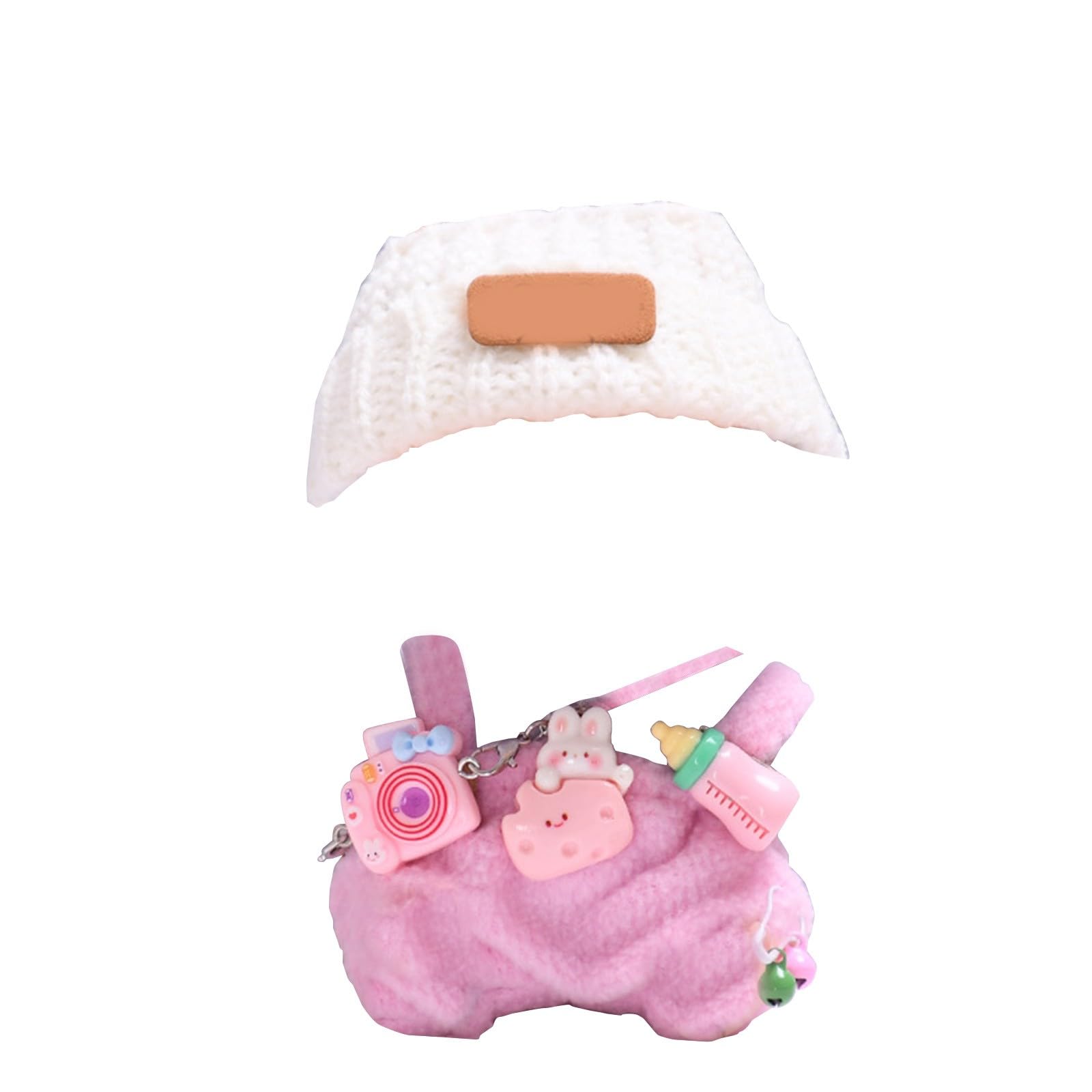 17cm Clothes Set for Dog NO Doll , Hat and Dress Set for dogs Accessories Suit, Cute Outfit for Labubu Dress up Purple