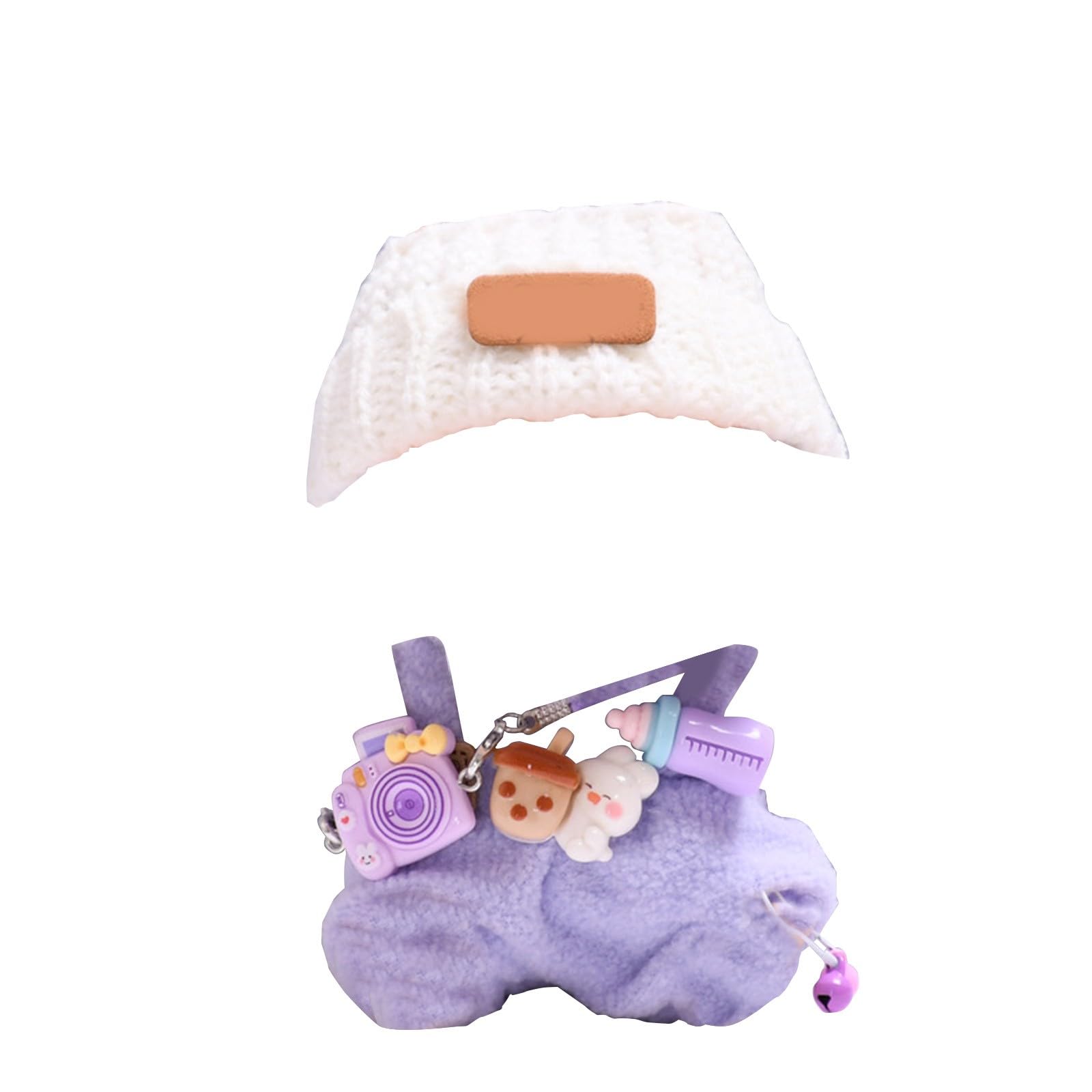 17cm Clothes Set for Dog NO Doll , Hat and Dress Set for dogs Accessories Suit, Cute Outfit for Labubu Dress up Purple
