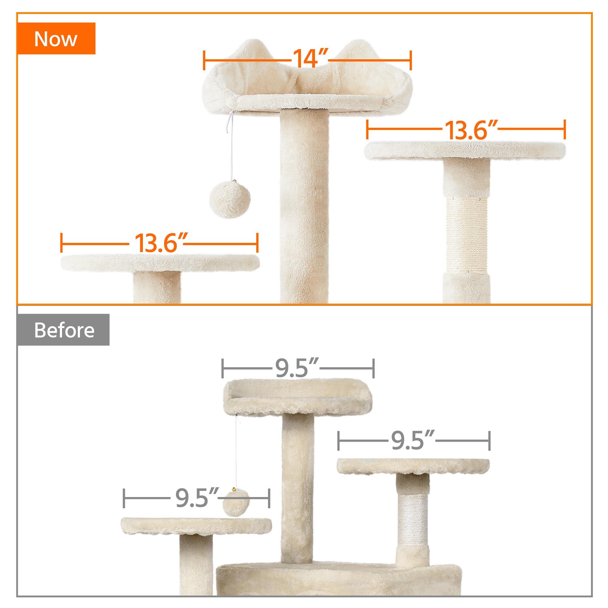 Yaheetech 54in Cat Tree Tower Condo Furniture Scratch Post for Kittens Pet House Play