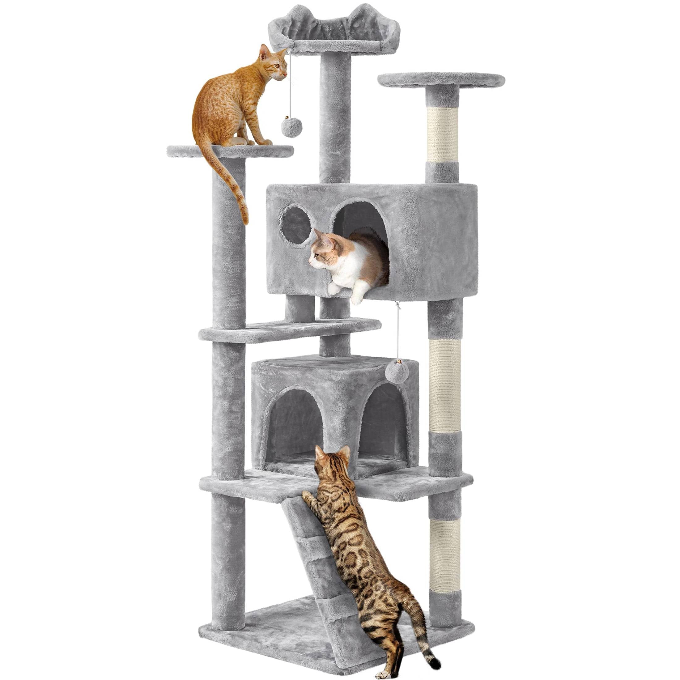 Yaheetech 54in Cat Tree Tower Condo Furniture Scratch Post for Kittens Pet House Play