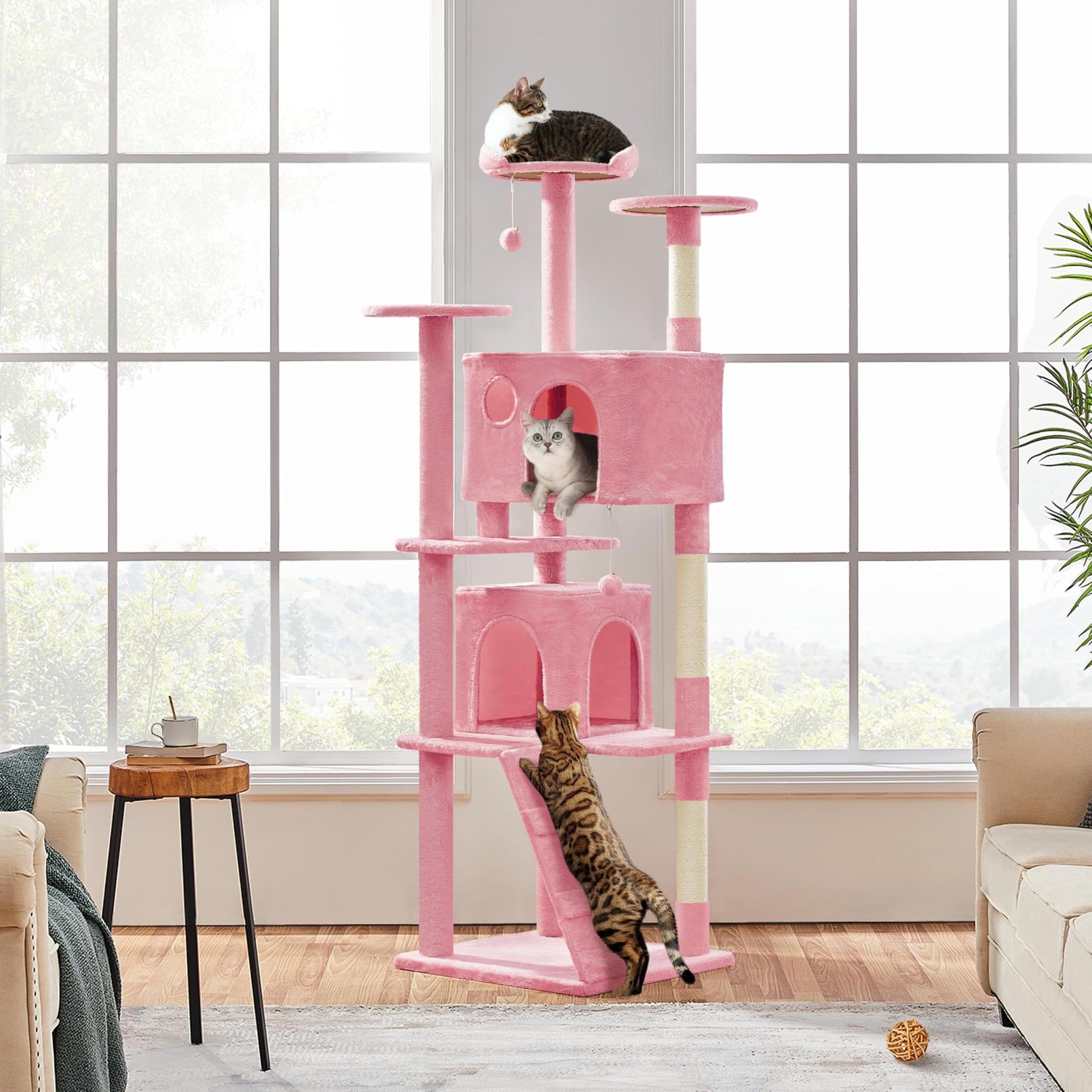 Yaheetech 54in Cat Tree Tower Condo Furniture Scratch Post for Kittens Pet House Play