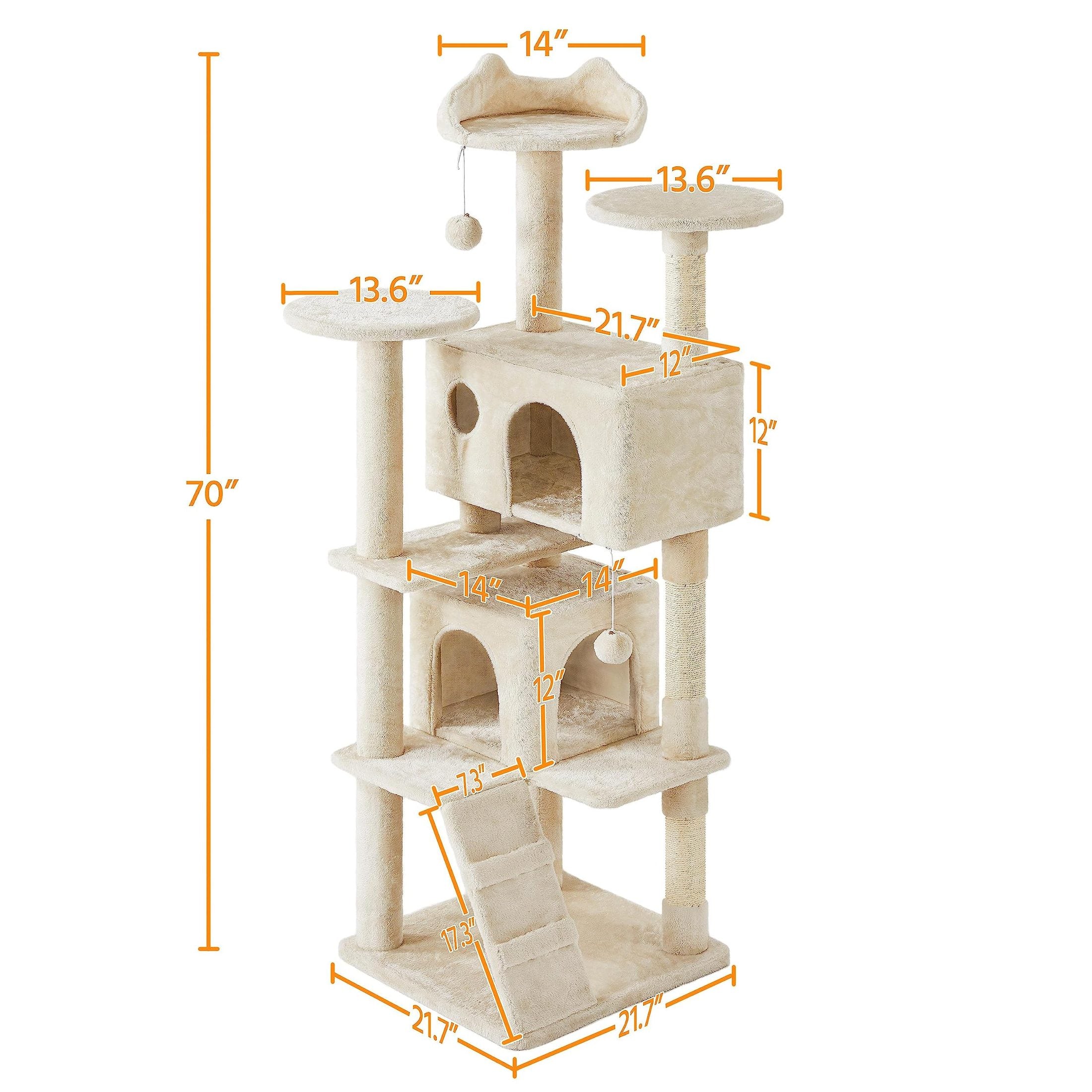 Yaheetech 54in Cat Tree Tower Condo Furniture Scratch Post for Kittens Pet House Play