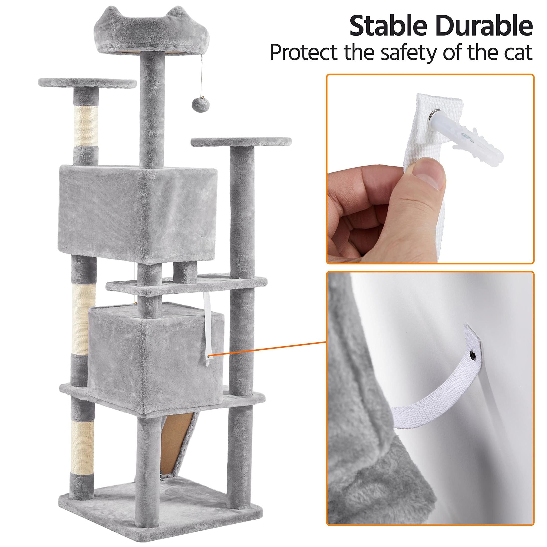 Yaheetech 54in Cat Tree Tower Condo Furniture Scratch Post for Kittens Pet House Play