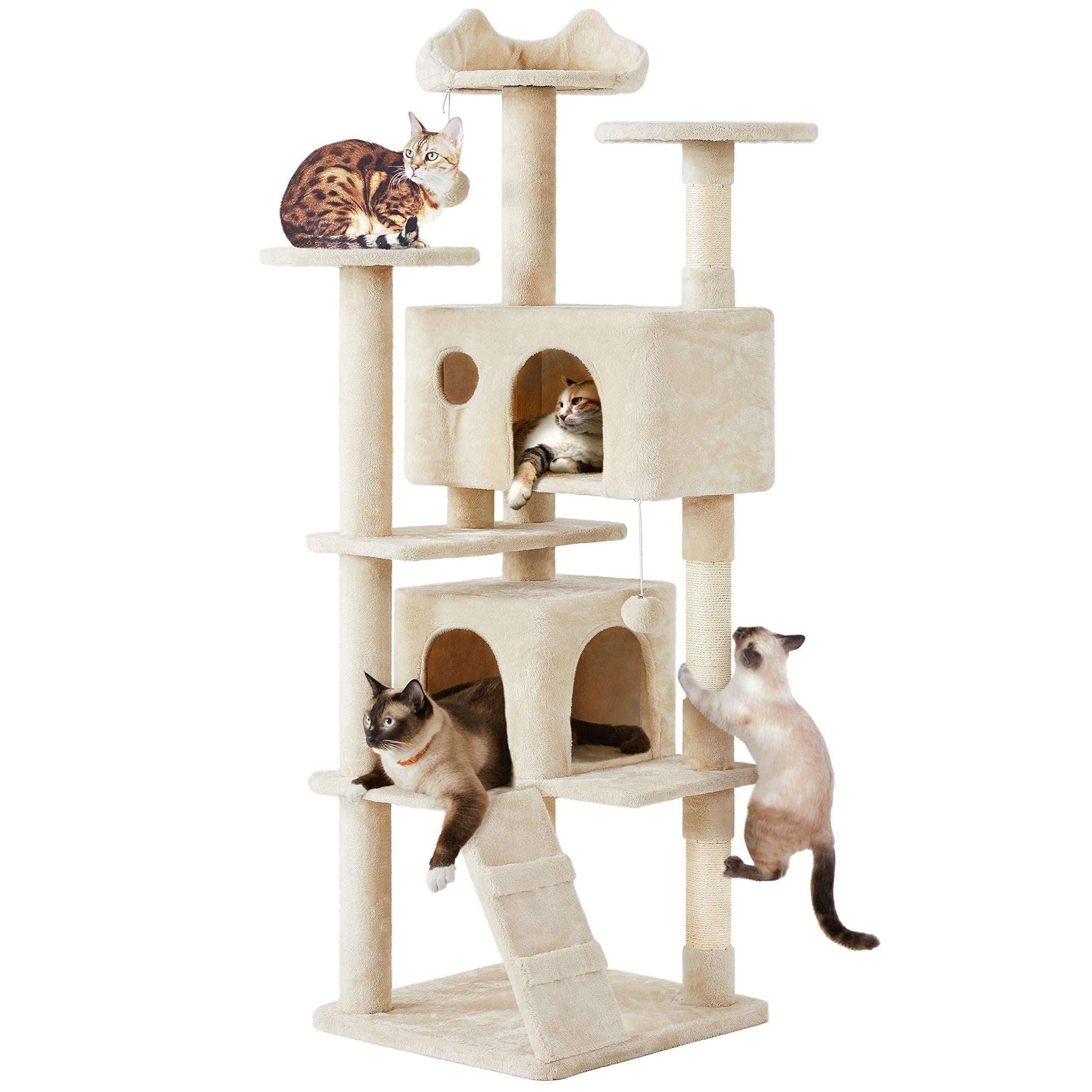 Yaheetech 54in Cat Tree Tower Condo Furniture Scratch Post for Kittens Pet House Play