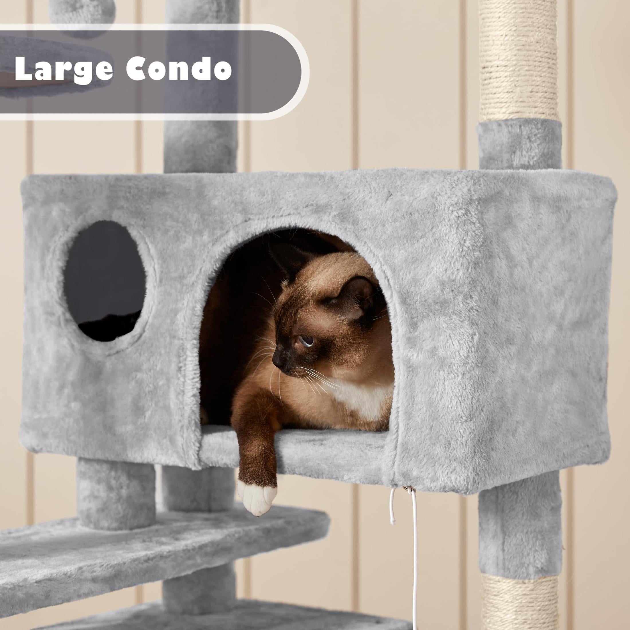 Yaheetech 54in Cat Tree Tower Condo Furniture Scratch Post for Kittens Pet House Play