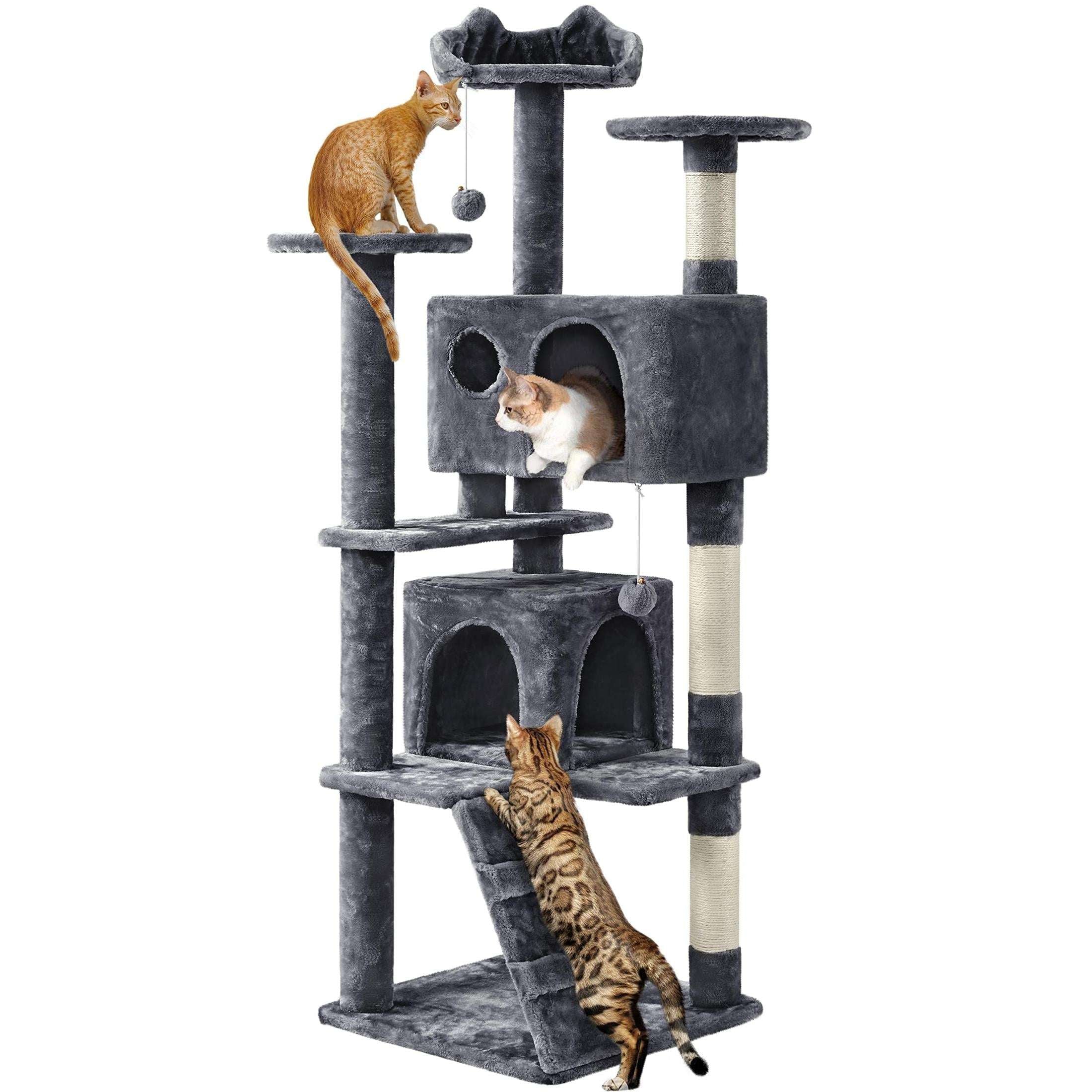 Yaheetech 54in Cat Tree Tower Condo Furniture Scratch Post for Kittens Pet House Play