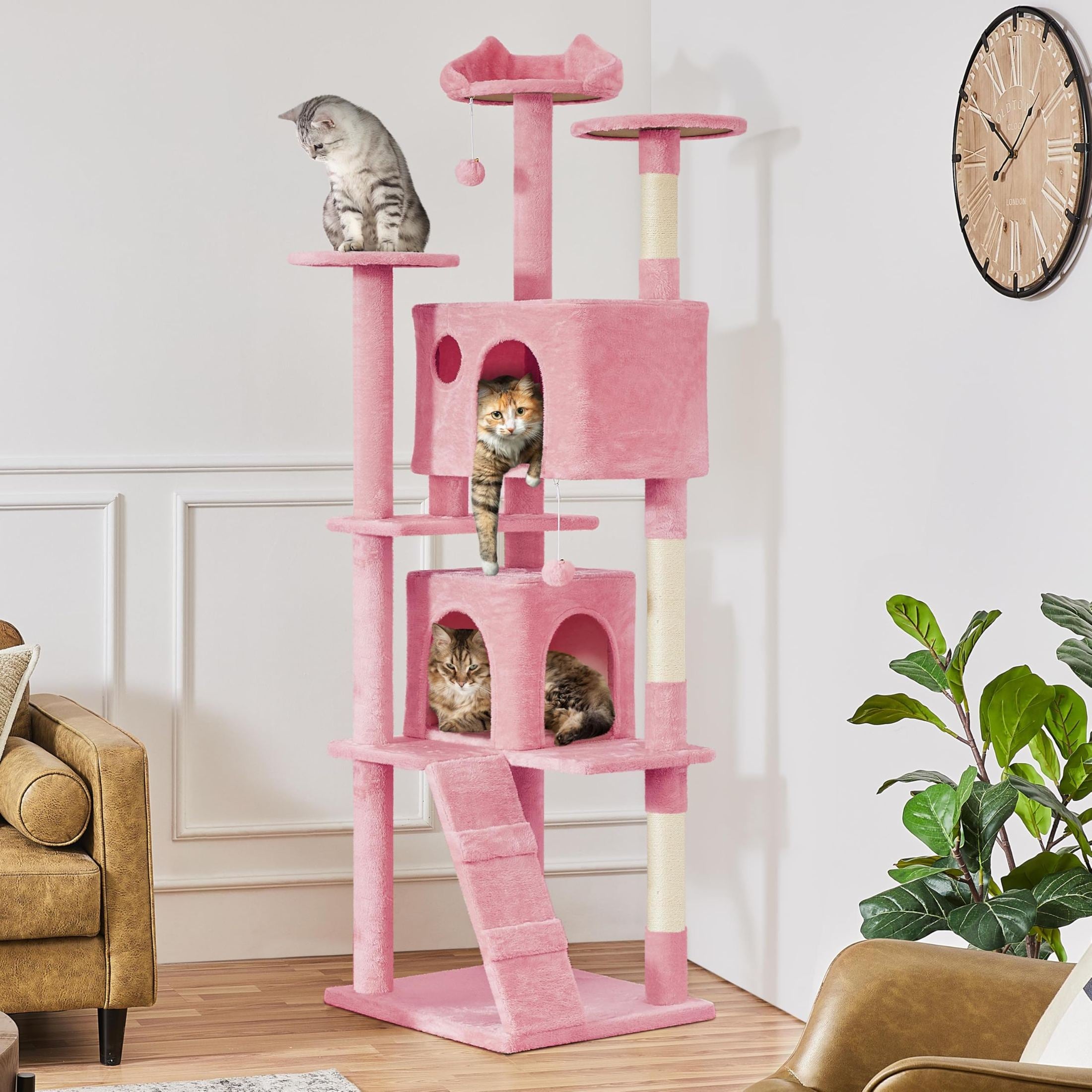 Yaheetech 54in Cat Tree Tower Condo Furniture Scratch Post for Kittens Pet House Play