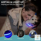 For Apple Airtag GPS Finder Led Dog Collar WaterProof Light USB Chargeable Luminous collar Pet For Apple Air Tag Tracker Case Pet palace shop