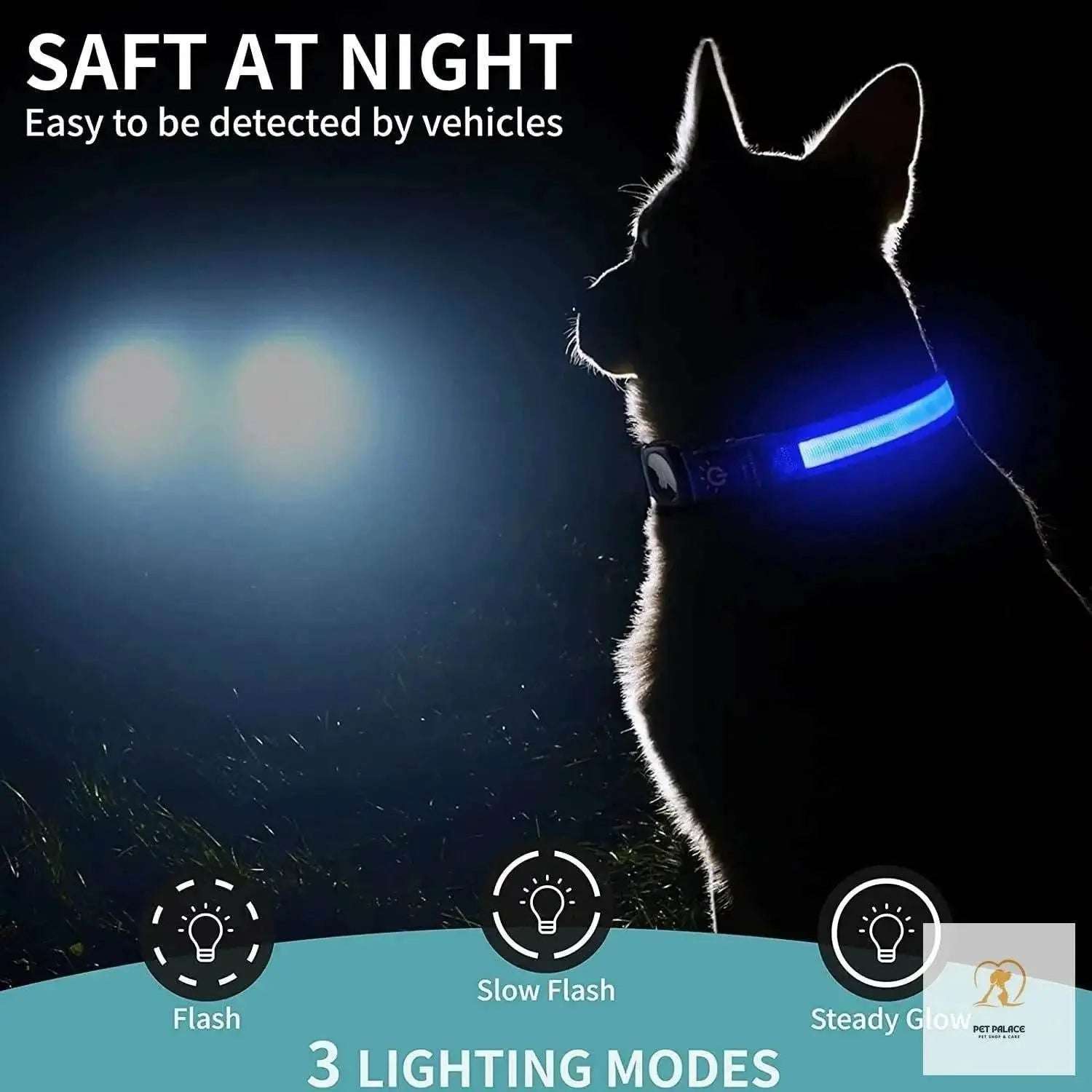 For Apple Airtag GPS Finder Led Dog Collar WaterProof Light USB Chargeable Luminous collar Pet For Apple Air Tag Tracker Case Pet palace shop