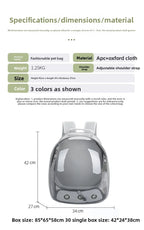 Portable Cat Bag Convenient for Outdoor Travel with Small Dog Universal Backpack