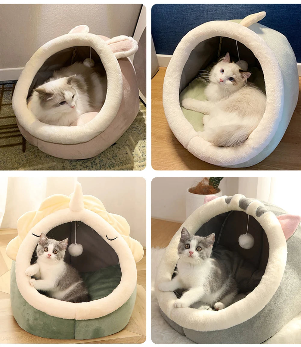 Deep Sleep Cat Bed Foldable Removable Washable Pet Sleeping Bed for Small Dog Mat Bag Cave Cats Bed